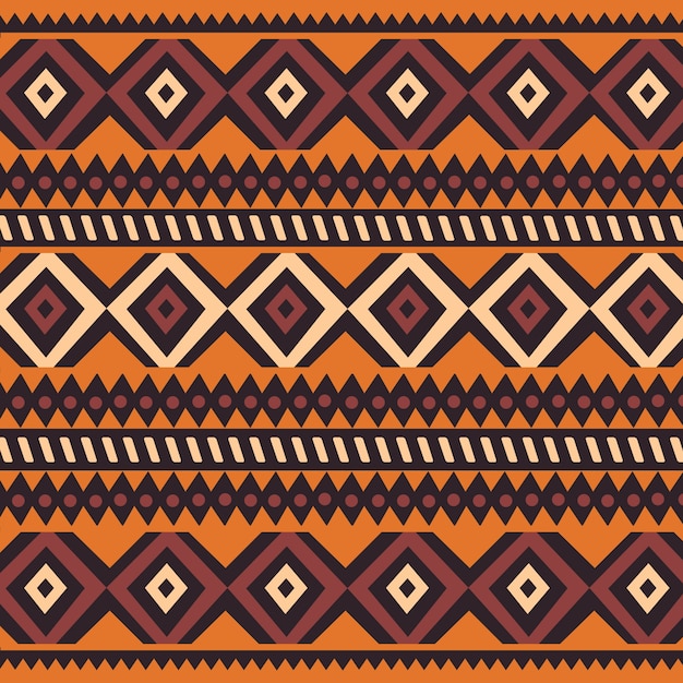 Vector tribal ethnic colorful bohemian pattern with geometric elements, african mud cloth, tribal design