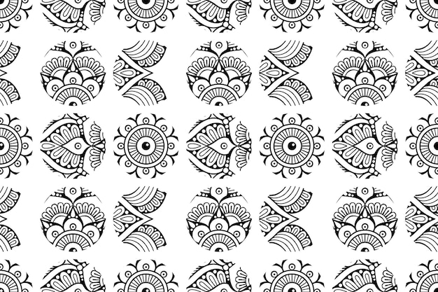 Tribal ethnic mandala seamless pattern