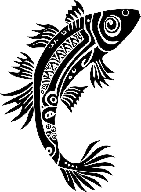 Tribal fish decorative design