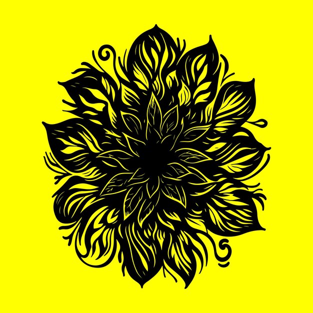 Tribal flower design vector gorgeous detailed flower vector illustration