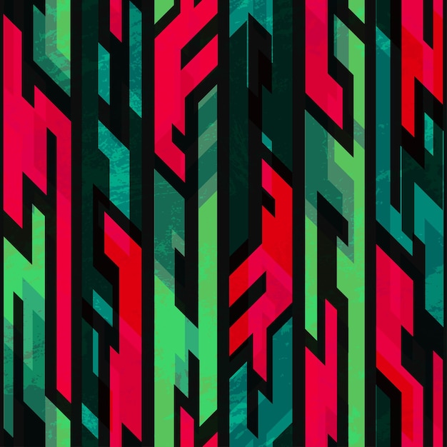 Tribal geometrische naadloze patroon met grunge effect