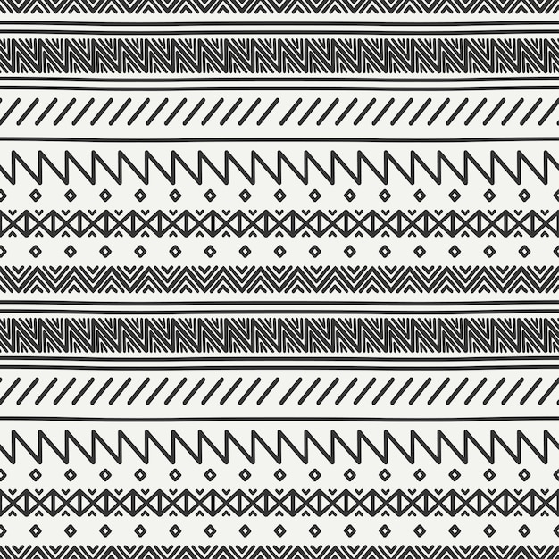 Tribal hand drawn seamless pattern