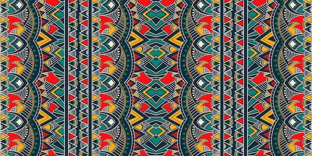 Modello senza cuciture di folklore geometrico tribale ikat