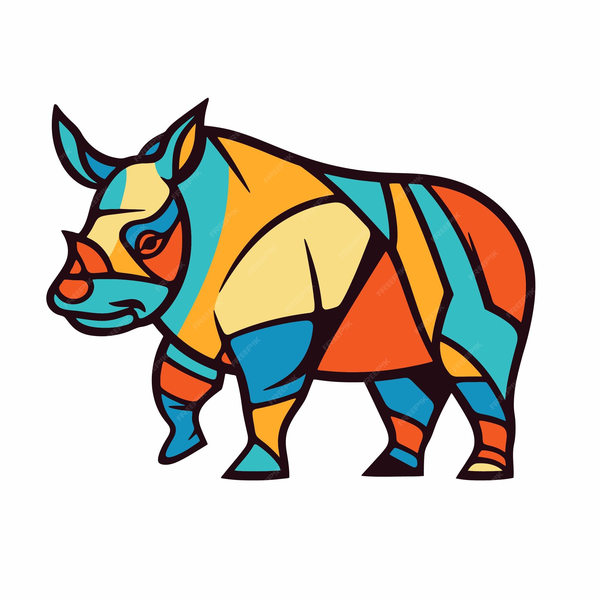 Premium Vector | Tribal illustration of a rhinoceros