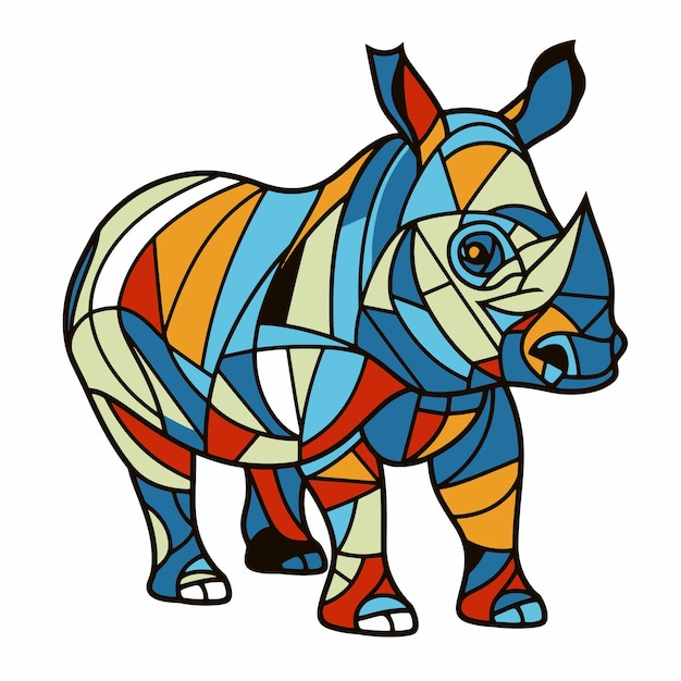 Tribal illustration of a rhinoceros