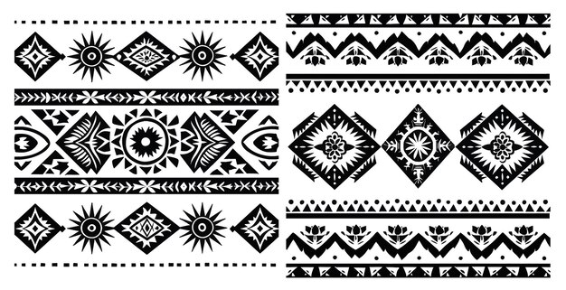 Tribal indian black borders