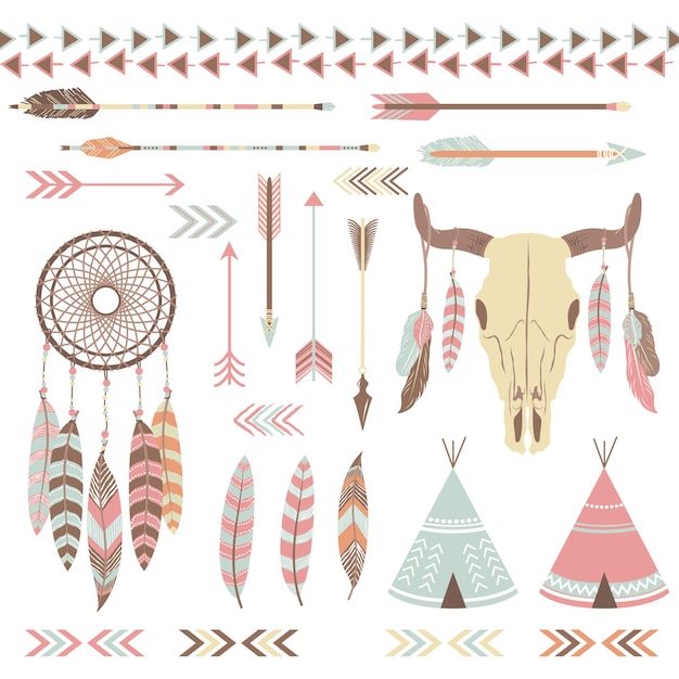 Vector tribal indian elements