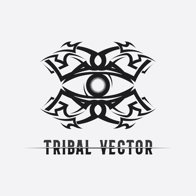 Tribal klassieke zwarte etnische tattoo pictogram vector illustratie ontwerp logo