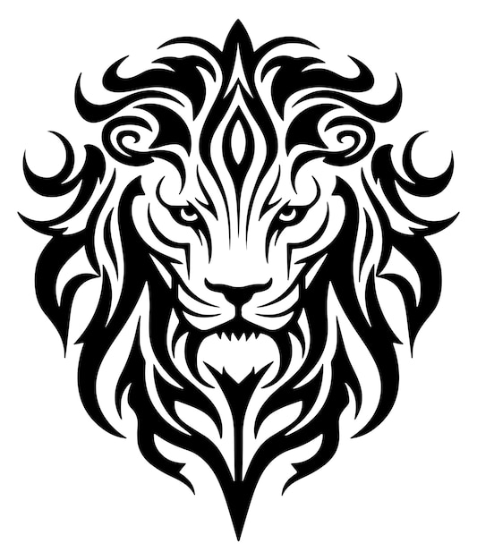 Vector tribal lion tattoo lion vector lion silhouette logo