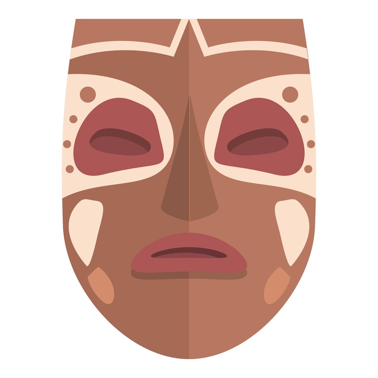 Vector tribal mask icon cartoon vector african art national totem