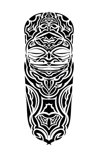 Племенная маска, сделанная в векторе Традиционный символ тотема изолирован