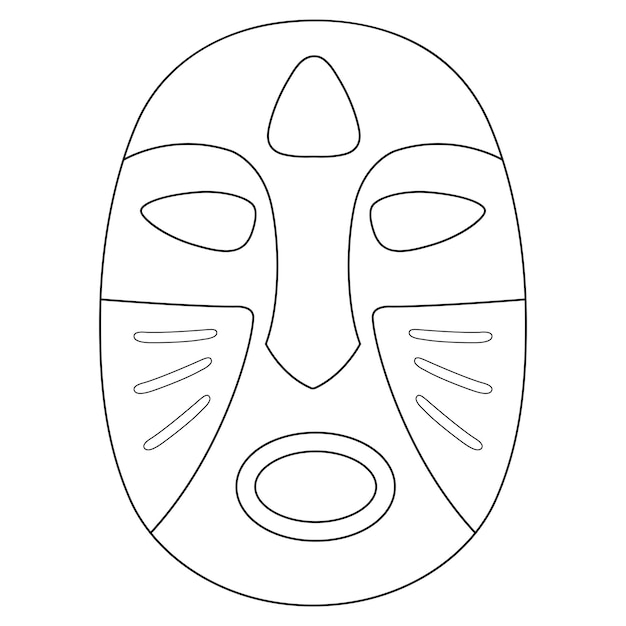 Vector tribal masker geïsoleerd kleurplaat