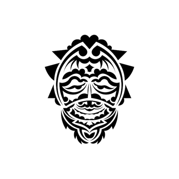 Tribal masker monochrome etnische patronen zwarte tatoeage in de stijl van de oude stammen geïsoleerde vectorillustratie