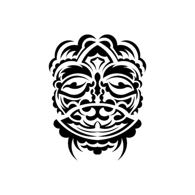 Tribal masker Monochrome etnische patronen Zwarte tatoeage in Maori-stijl Geïsoleerde vectorillustratie