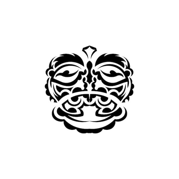 Tribal masker Monochrome etnische patronen Zwarte tatoeage in Samoaanse stijl Geïsoleerde Vector