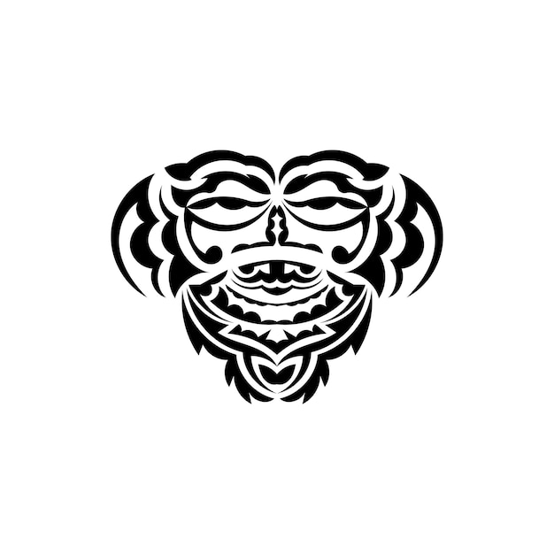 Vector tribal masker monochrome etnische patronen zwarte tribal tattoo zwart-witte kleur vlakke stijl vector