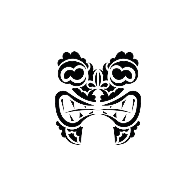 Tribal masker Zwarte tatoeage in de stijl van de oude stammen Maori-stijl Vectorillustratie geïsoleerd op witte achtergrond