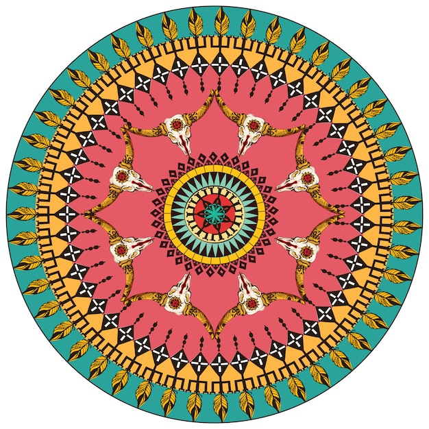 Племенной круглый орнамент