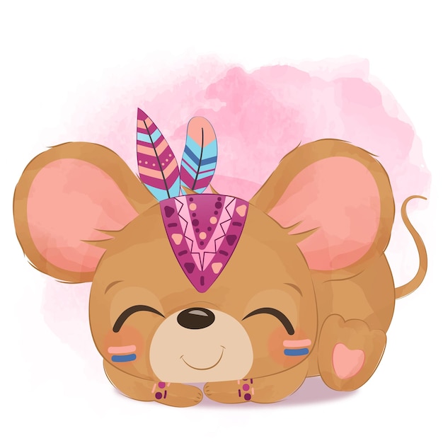 Tribal Series Cute Little Mouse