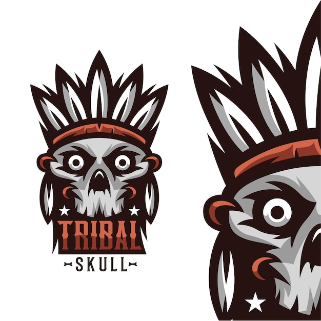 Tribal Skull Mascot Illustration