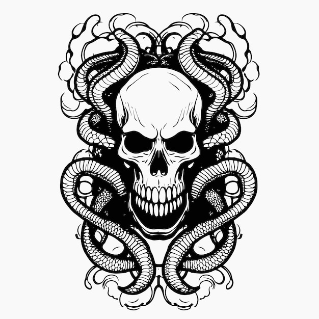 Vector tribal skull tattoos