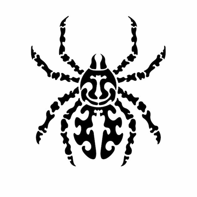 Vector tribal spider head logo tattoo design stencil vector illustration