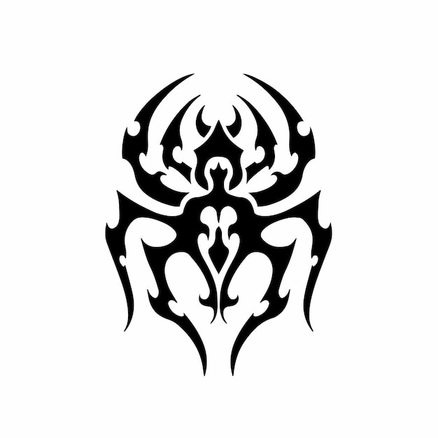 Tribal Spider Head Logo Tattoo Design Stencil Vectorillustratie