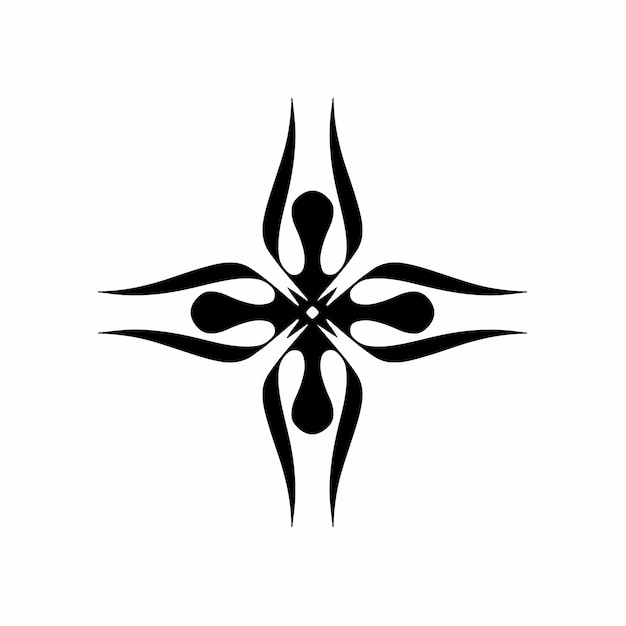 Tribal Star Symbol Logo on White Background Stencil Decal Tattoo Design Concept Flat Vector