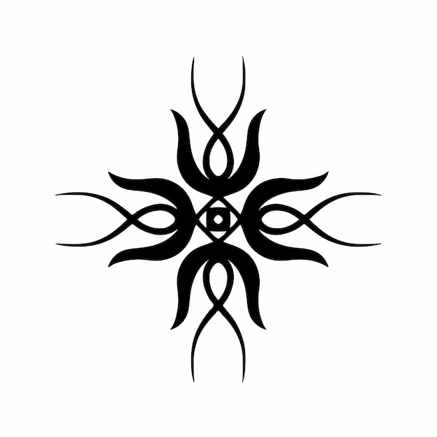 Logo del simbolo della stella tribale su sfondo bianco vettore piatto del concetto di design del tatuaggio della decalcomania dello stencil