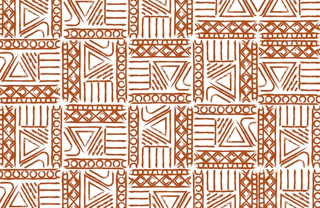 Vector tribal style ethnic seamless fabric pattern