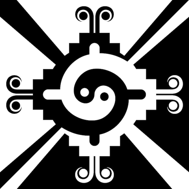 Vector tribal symbol of aztec civilization