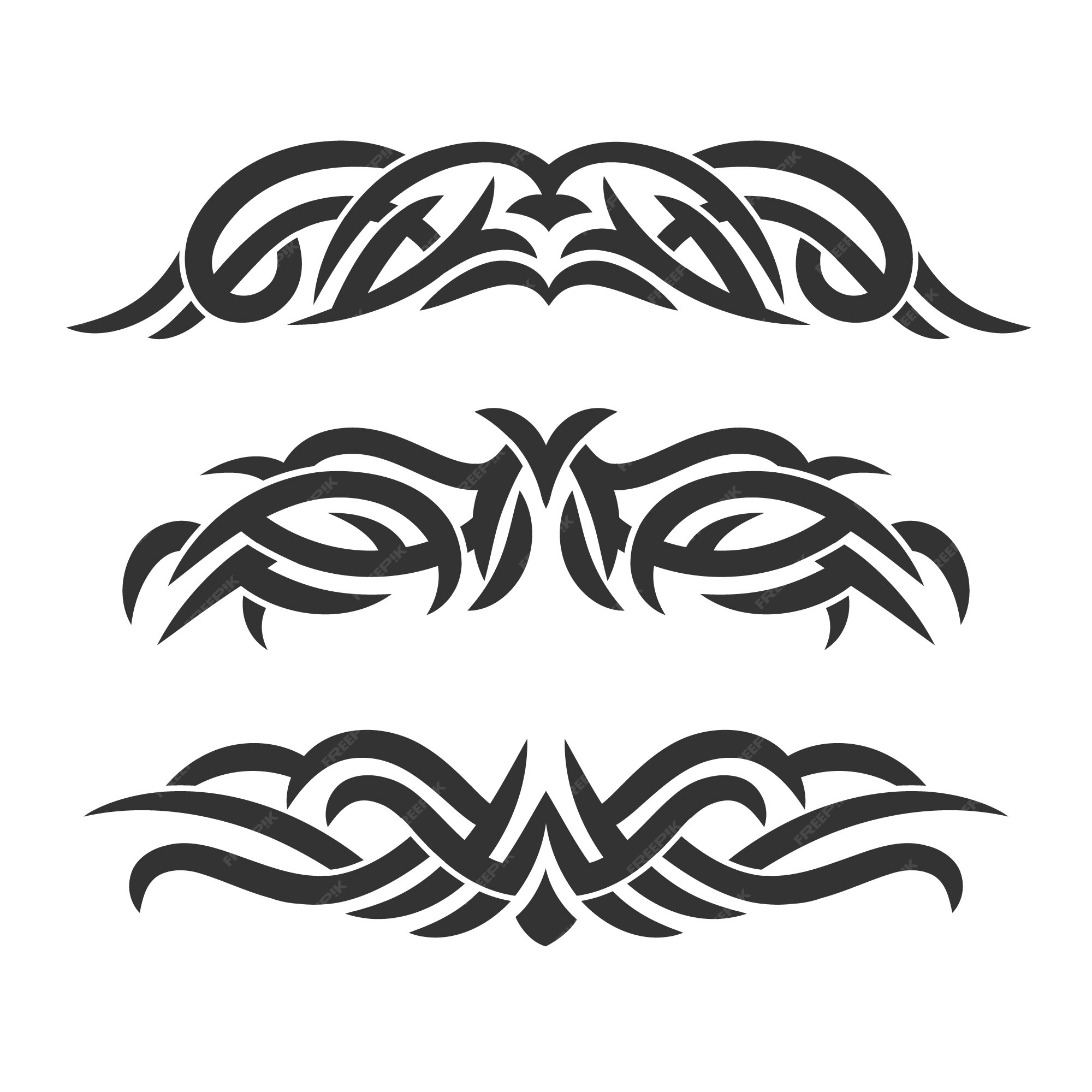 Tribal Tattoo Set Design Element. Tribals Style Border Design Ornament  Shape, Black Illustration, Creative Element. Royalty Free SVG, Cliparts,  Vectors, and Stock Illustration. Image 80834292.