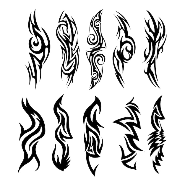 Flame Tattoo Tribal Vector Design Sketch Stock Vector Royalty Free  436778938  Shutterstock