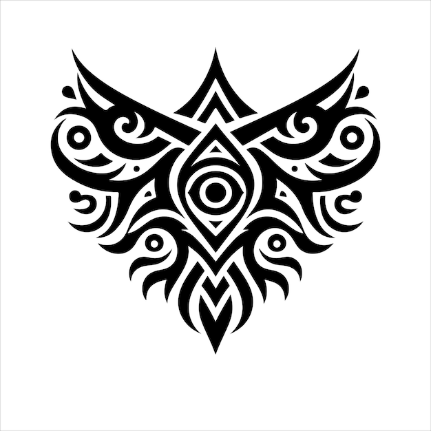 Tribal tattoo design silhouettes vector illustration black color