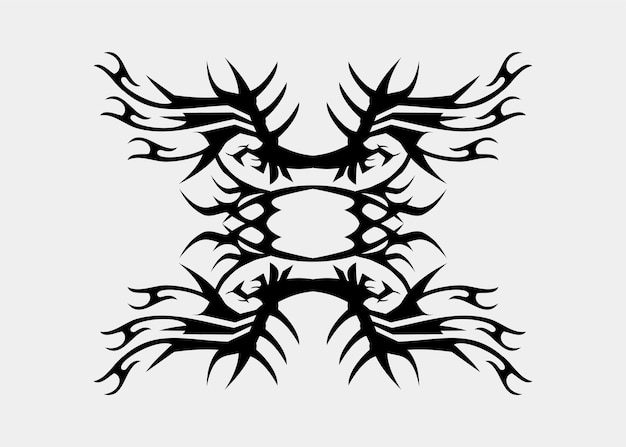 Premium Vector | Tribal tattoo sharp symmetrical wings