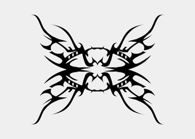 tribal tattoo sharp symmetrical wings