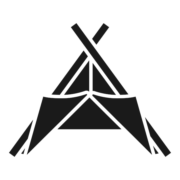 부족 텐트 아이콘 흰색 배경에 고립 된 웹 디자인을위한 부족 텐트 벡터 아이콘의 간단한 그림