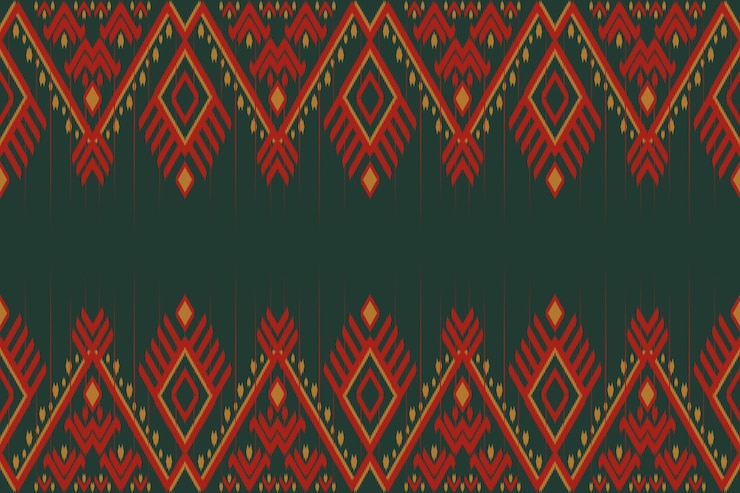 Vector tribal thai geometric ethnic oriental pattern traditional on orange backgroundaztec style