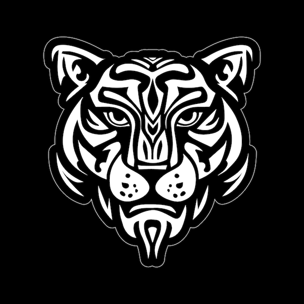 Tribal tiger head face stickers for print on demand