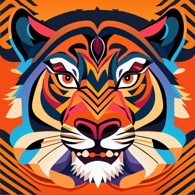 Tribal tiger mask for branding