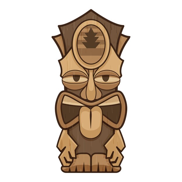 Vector tribal tiki idool pictogram cartoon van tribal tiki idool vector pictogram voor webdesign geïsoleerd op een witte achtergrond