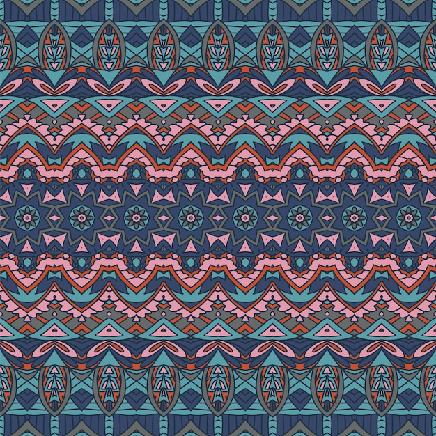 Vector tribal vintage abstract geometrisch etnisch boho naadloos patroon sier