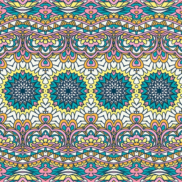 Tribal vintage abstracte geometrische etnische naadloze patroon sier indiase gedempte kleur textiel design