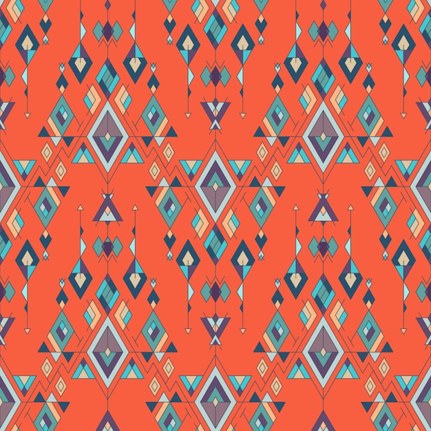 Vector tribal vintage ethnic seamless pattern.