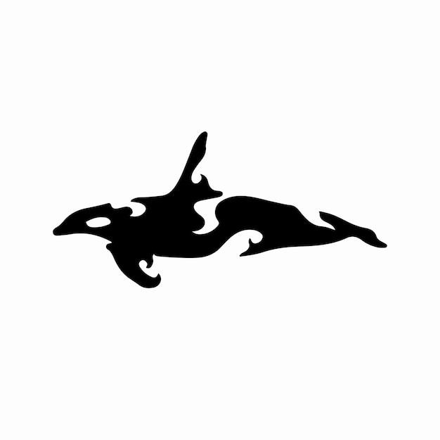Племенной кит логотип тату дизайн трафарет векторные иллюстрации