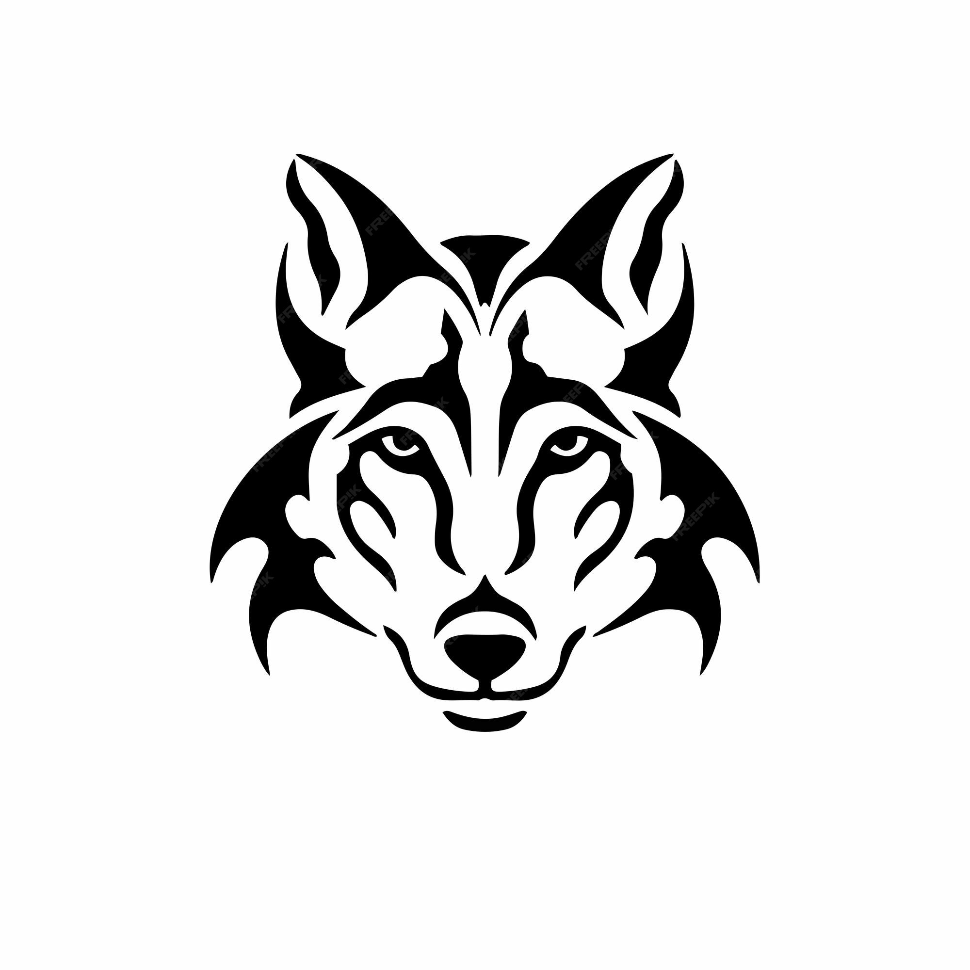 Premium Vector | Tribal wolf head logo tattoo design stencil vector illustration Premium Vector | Tribal wolf head logo tattoo design stencil vector illustration