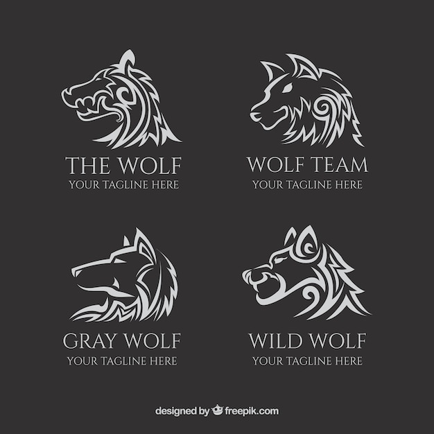Tribal wolf logo collection