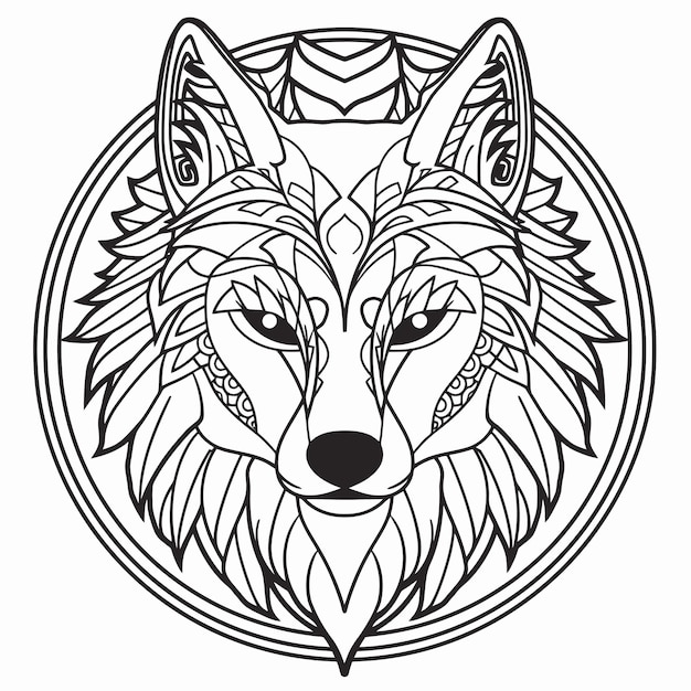 Tribal wolf ornament