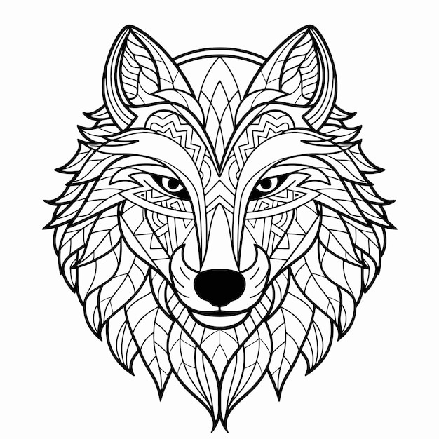 Premium Vector | Tribal wolf ornament