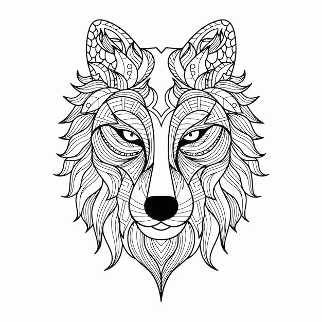 Tribal wolf ornament